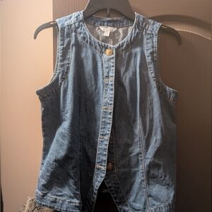 Time and Tru Blue Denim Vest